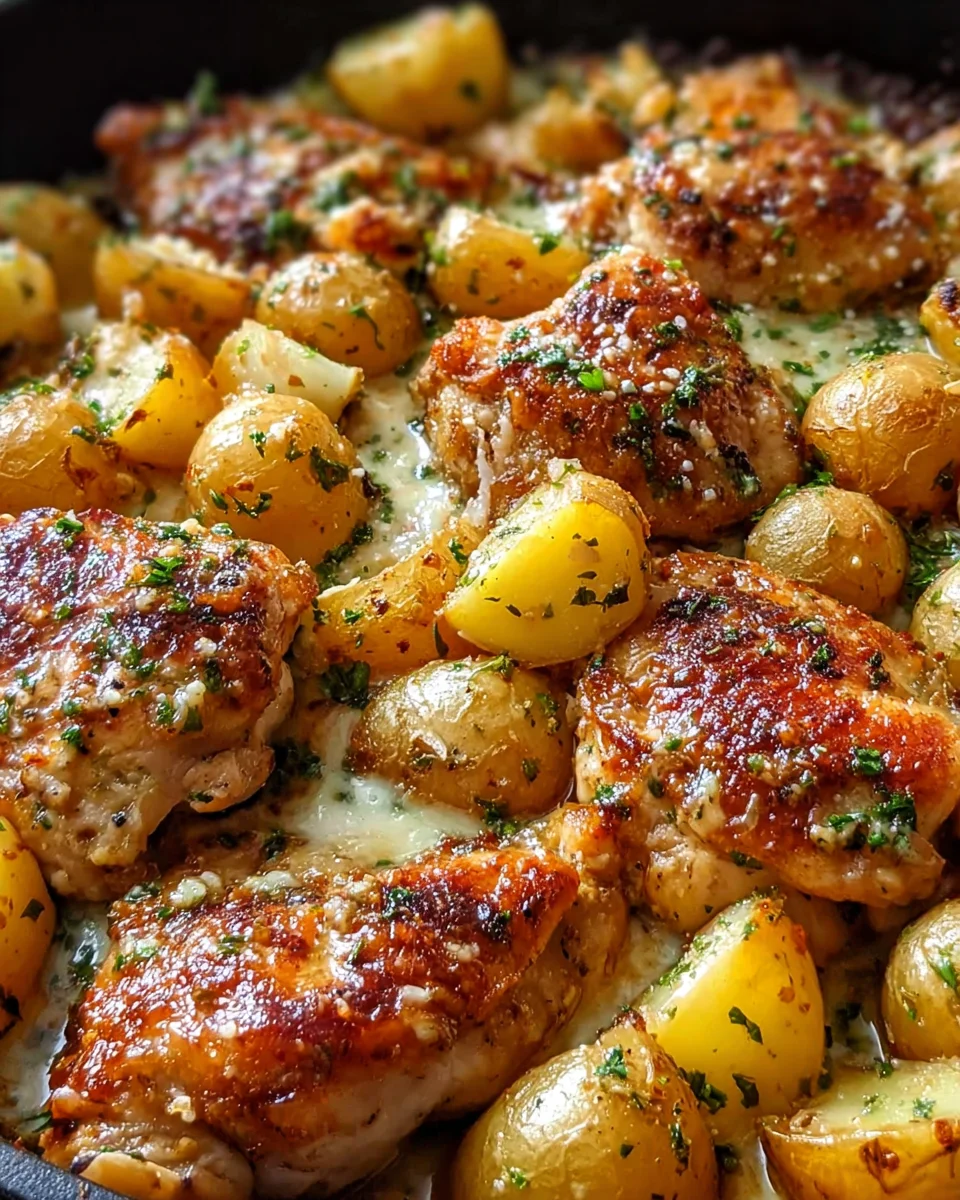 Garlic Parmesan Chicken & Potatoes: Easy One-Pan Meal!