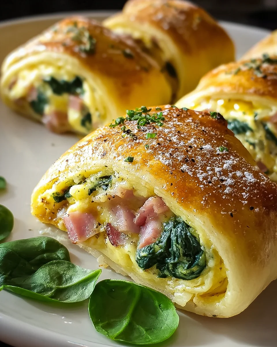 Spinach Beef Ham Breakfast Rolls Recipe - Easy & Delicious!