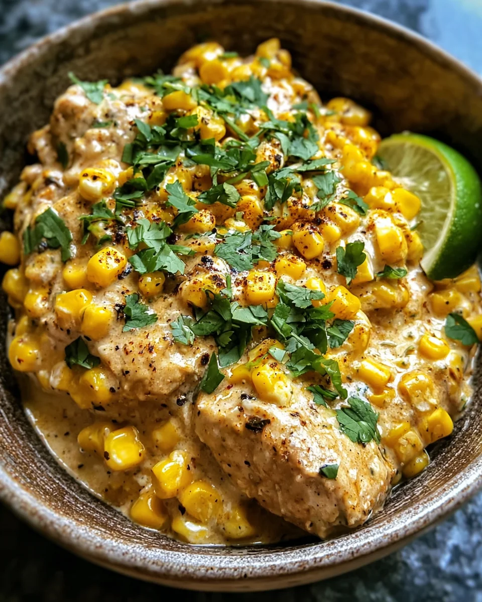 Easy Slow Cooker Street Corn Chicken - Flavorful Dinner!