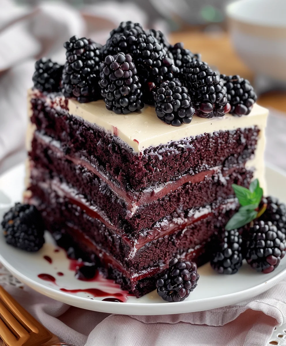 Gothic Blackberry Velvet Cake Cream Filling