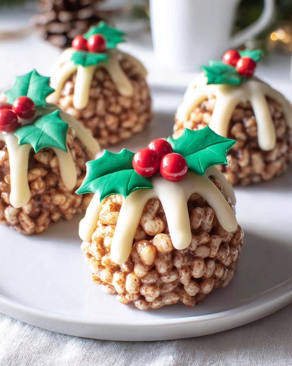 Rice Krispie Christmas Puddings