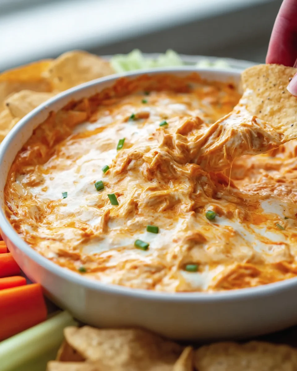 Healthy Crock Pot Buffalo Chicken Dip