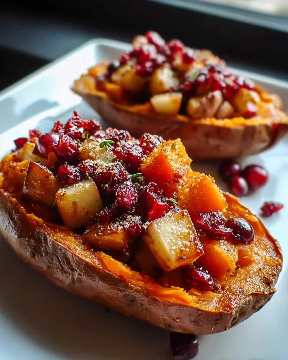 Cranberry Apple Twice Baked Sweet Potatoes: A Festive Delight