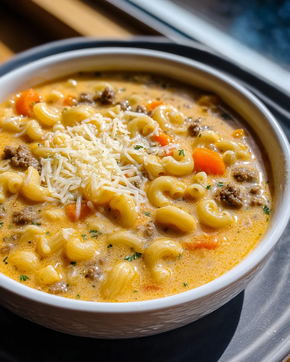 Cheeseburger Macaroni Soup
