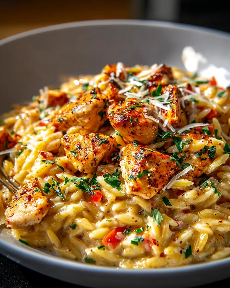 One Pot Cajun Chicken Alfredo Orzo: Flavor in Every Bite!