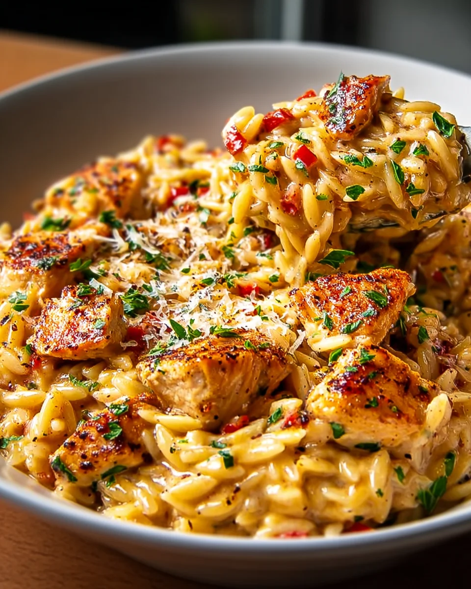 One Pot Cajun Chicken Alfredo Orzo: Flavor in Every Bite!