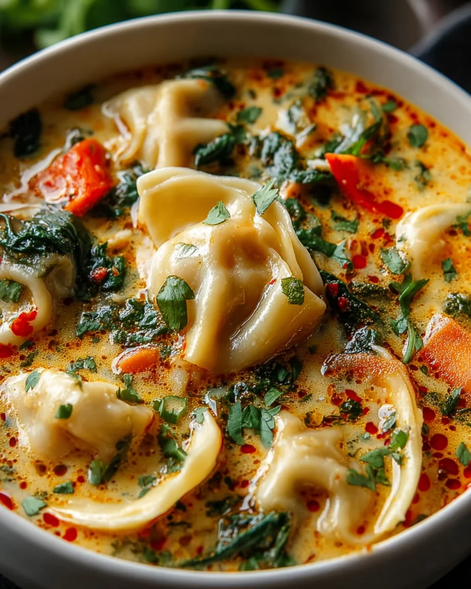 Thai Beef Potstickers in Creamy Coconut Broth Recipe