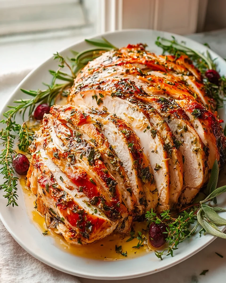 Garlic Herb Butter Roasted Turkey Breast Recipe Delights!