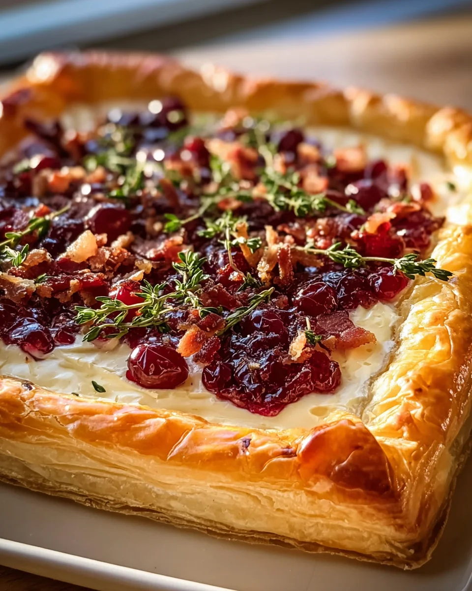 Cranberry Brie Tart With Beef Pancetta Thyme