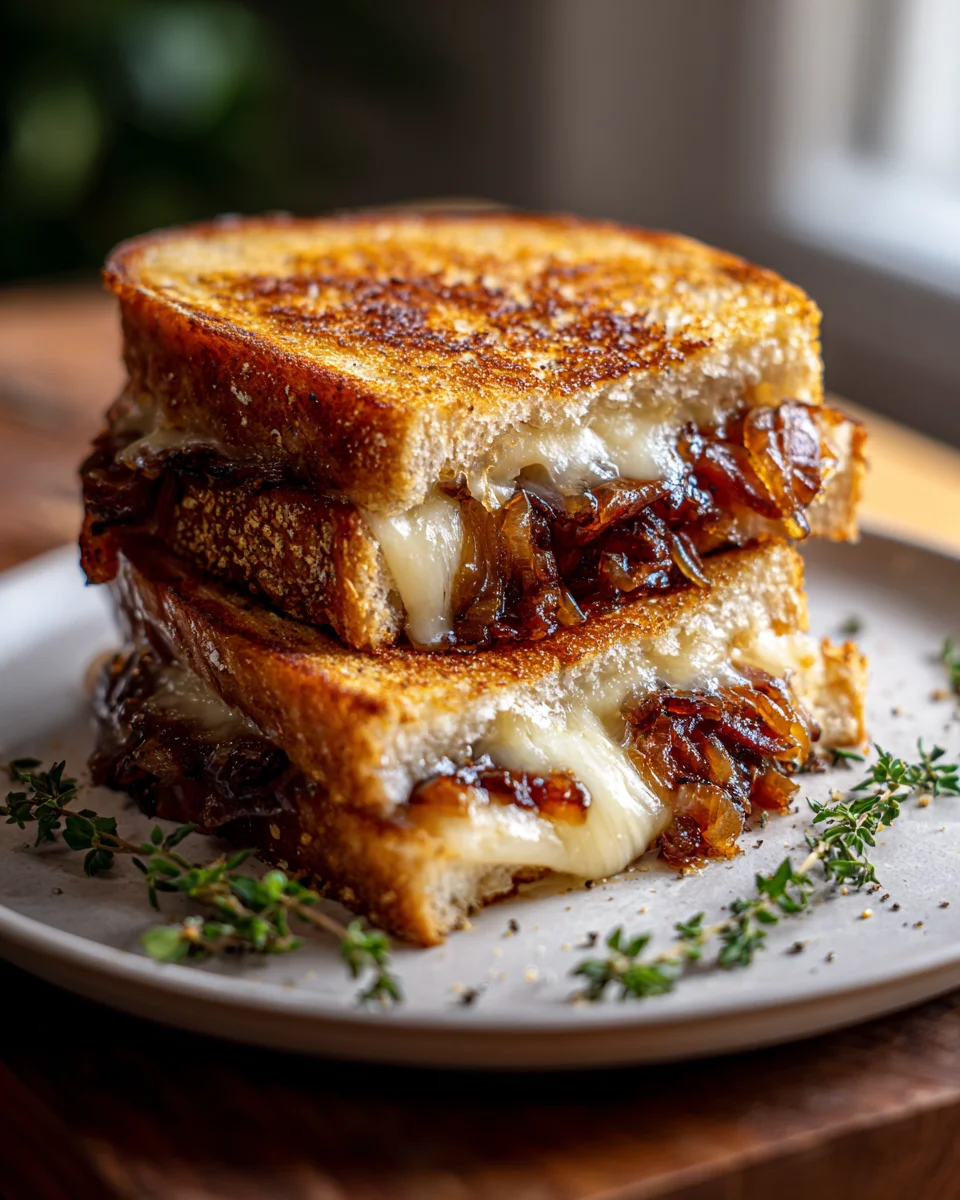 Beef Bacon & Caramelized Onion Grilled Cheese Delight