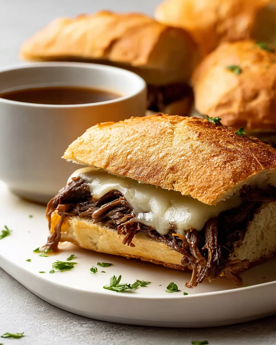 Best Crockpot French Dip Sandwiches - Tender Beef!