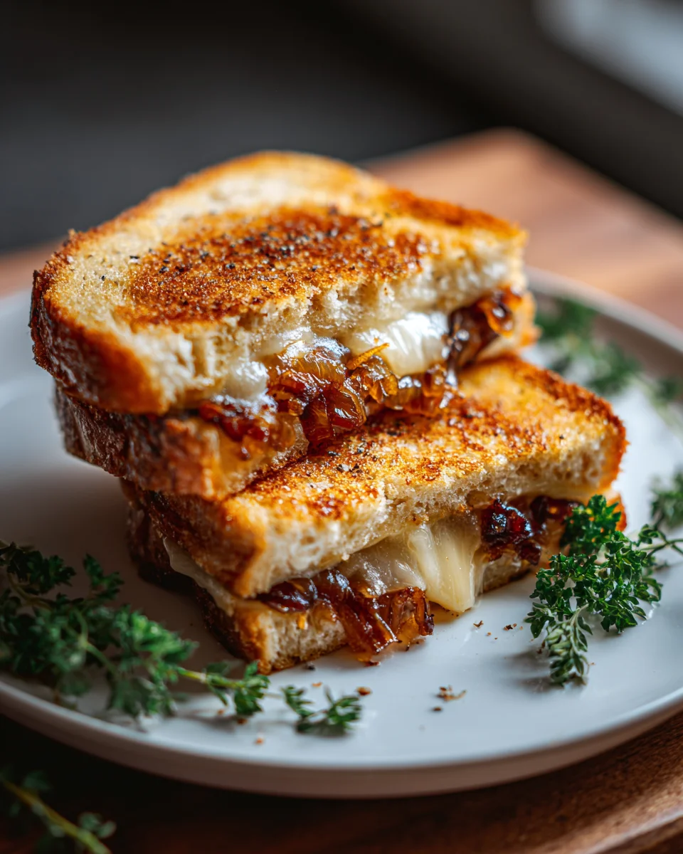 Beef Bacon & Caramelized Onion Grilled Cheese Delight