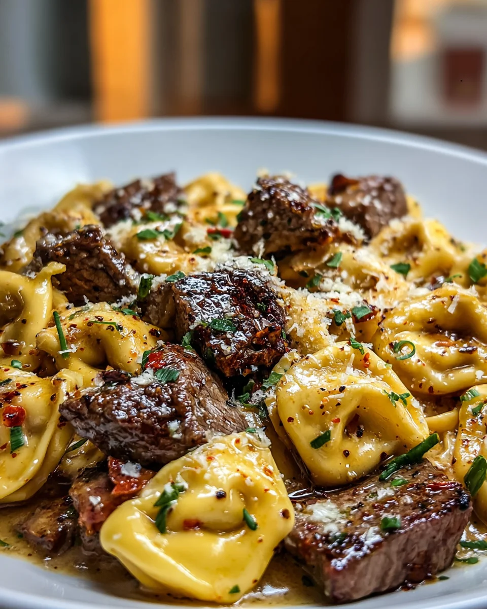 Easy One Pan Cowboy Butter Tortellini Steak Bites