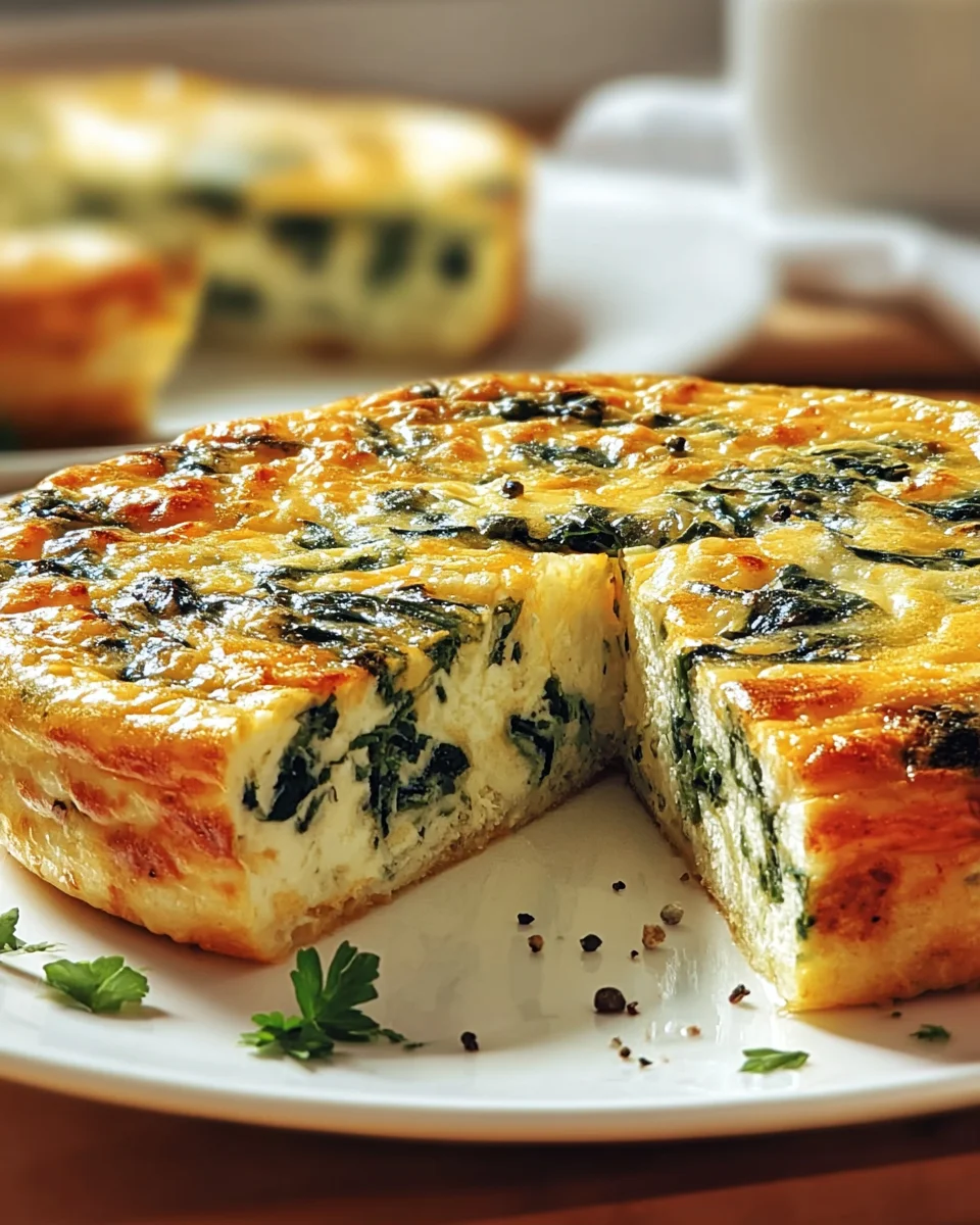 Irresistible Cottage Cheese Spinach Crustless Quiche Recipe