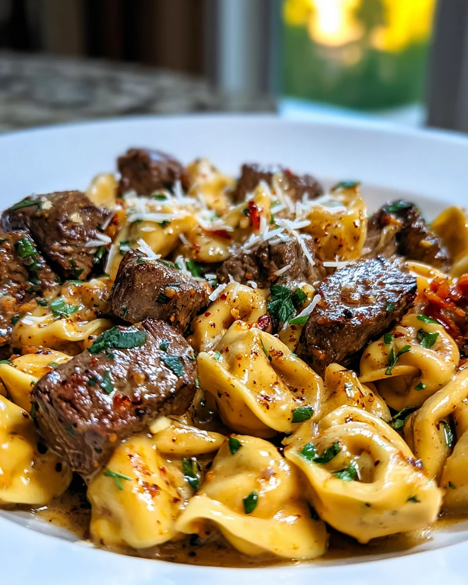 Easy One Pan Cowboy Butter Tortellini Steak Bites