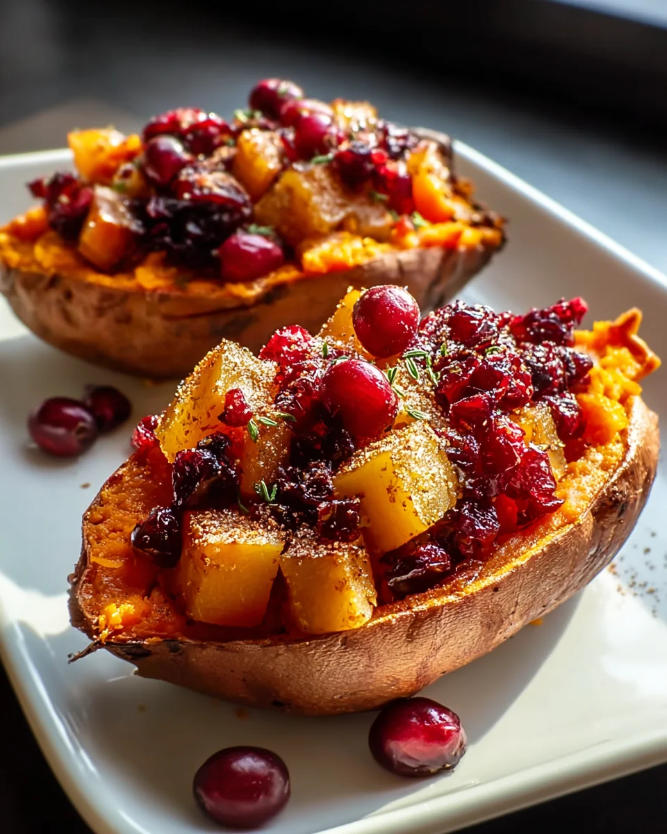 Cranberry Apple Twice Baked Sweet Potatoes
