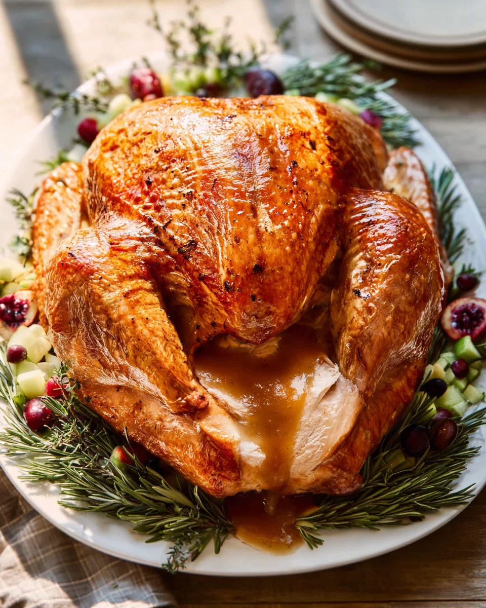Moist And Juicy Roasted Turkey And Gravy