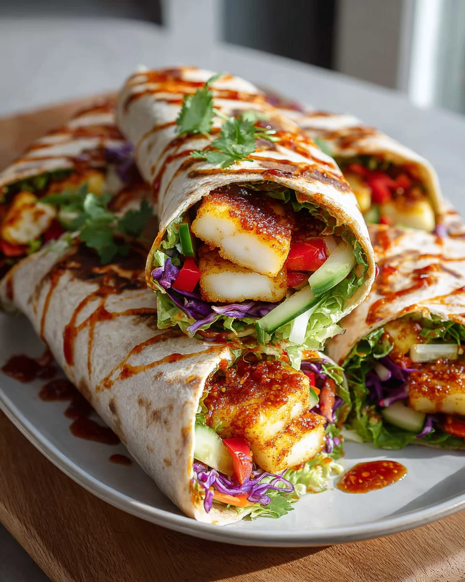 Easy Sweet Chili Halloumi Wraps - Delicious Vegetarian Lunch