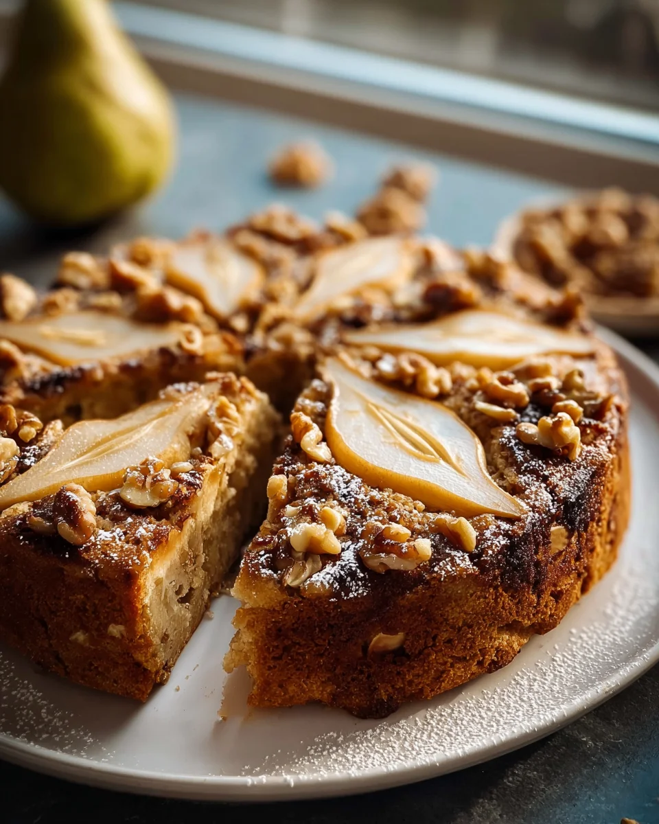 Easy Pear Walnut Cake Recipe: Moist and Delicious Delight
