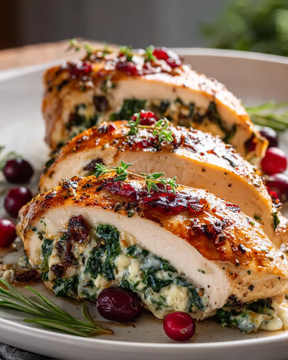 Spinach Cranberry Stuffed Chicken Breasts – Easy Meal
