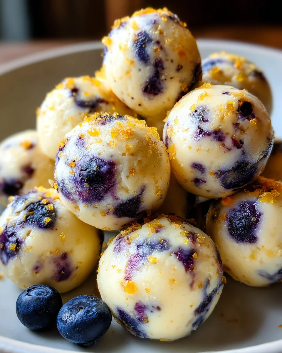 Lemon Blueberry Cottage Cheese Protein Bites for Healthy Snacking