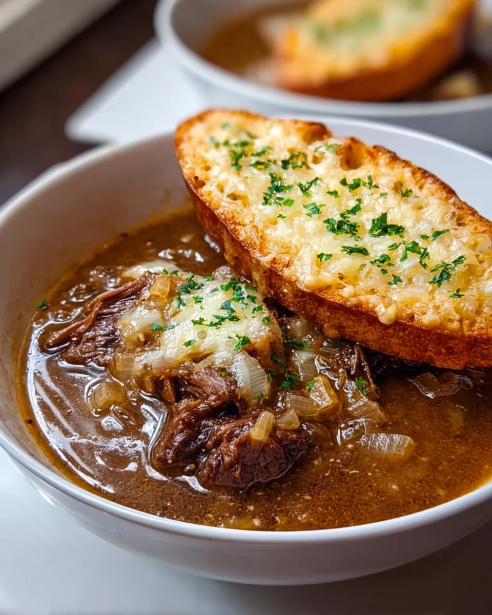 Savory French Onion Soup with Tender Beef Short Ribs Recipe