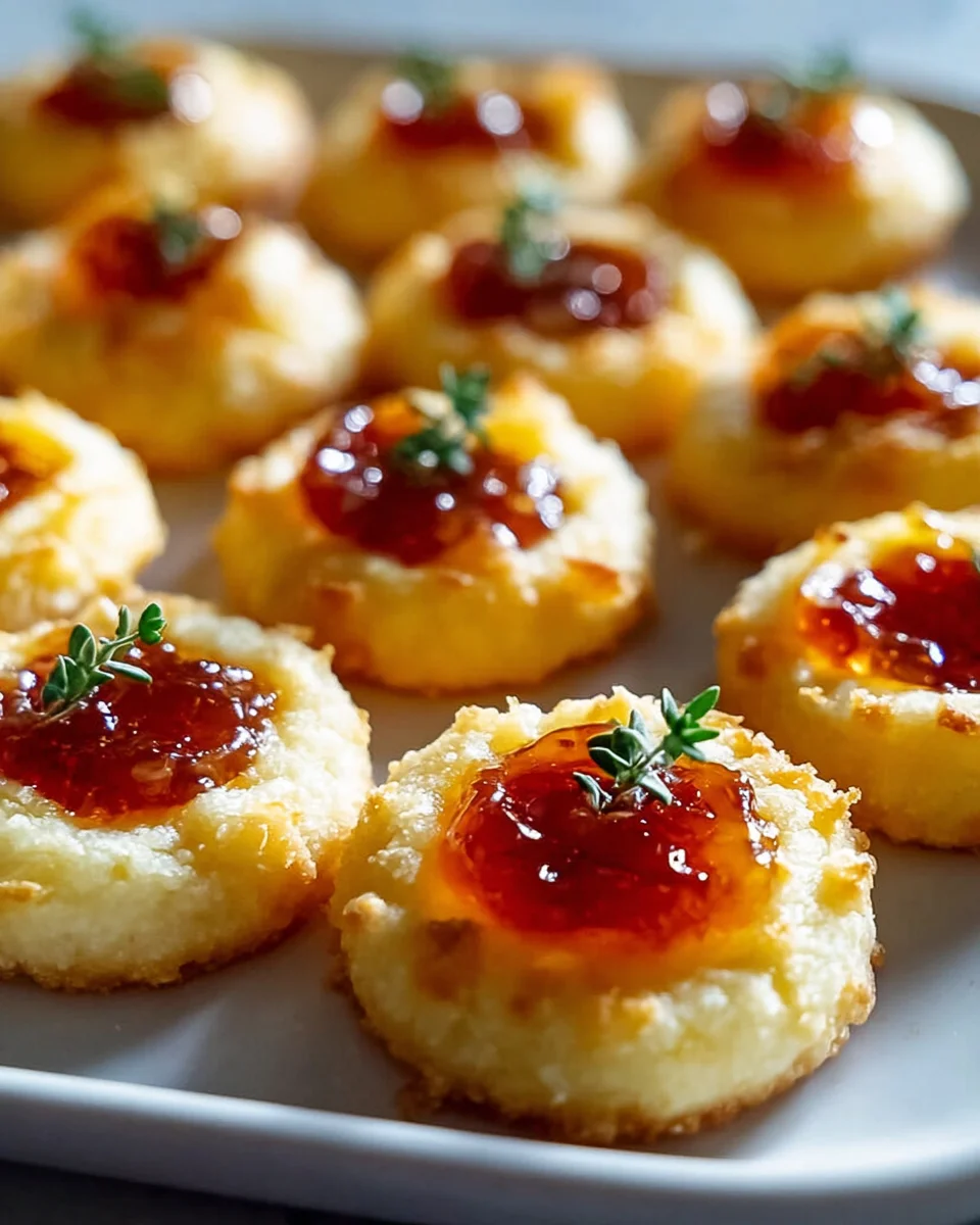 Cheesy Thumbprint Appetizers with Hot Pepper Jelly Recipe
