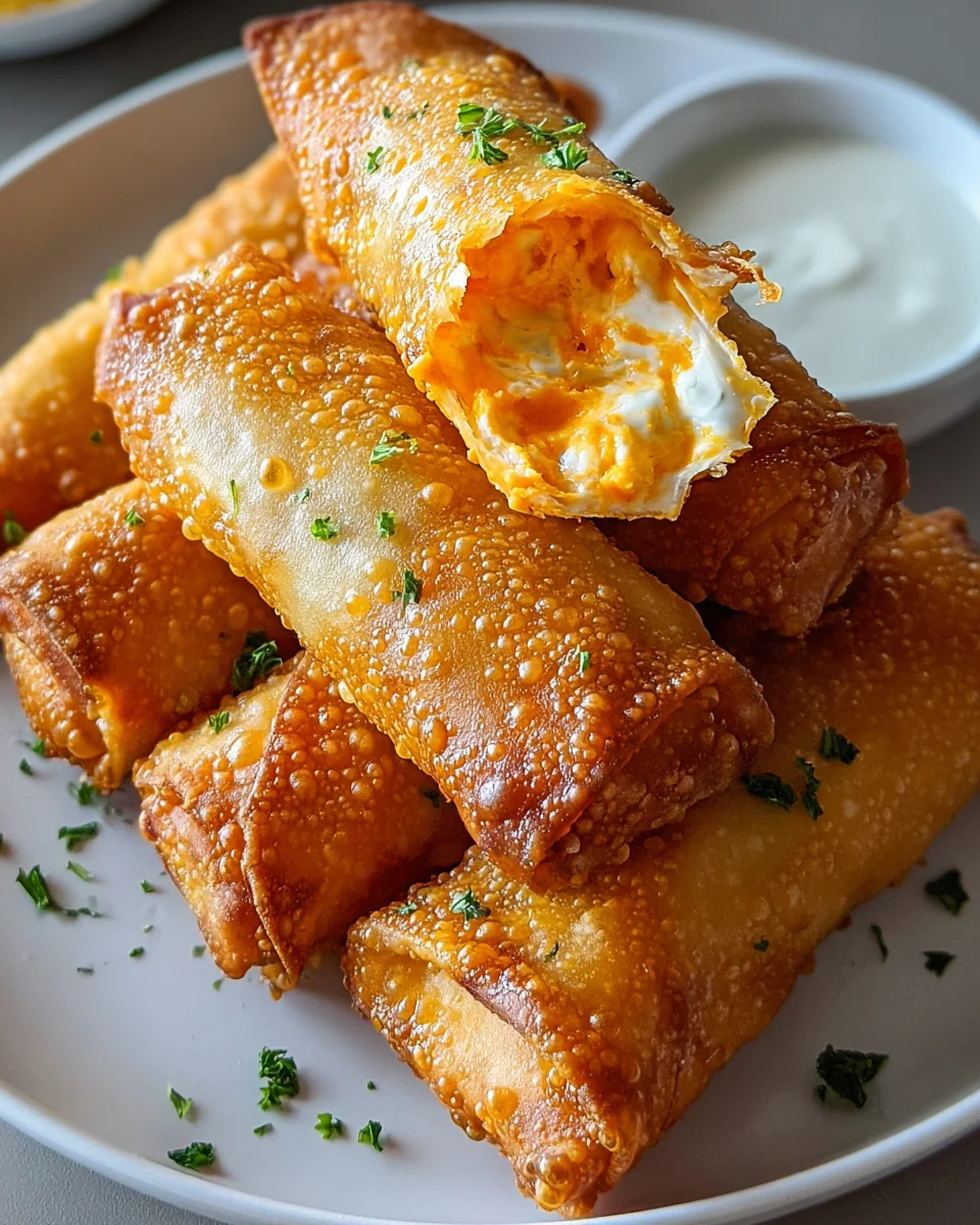 Buffalo Chicken Dip Egg Rolls: A Spicy, Crispy Delight!