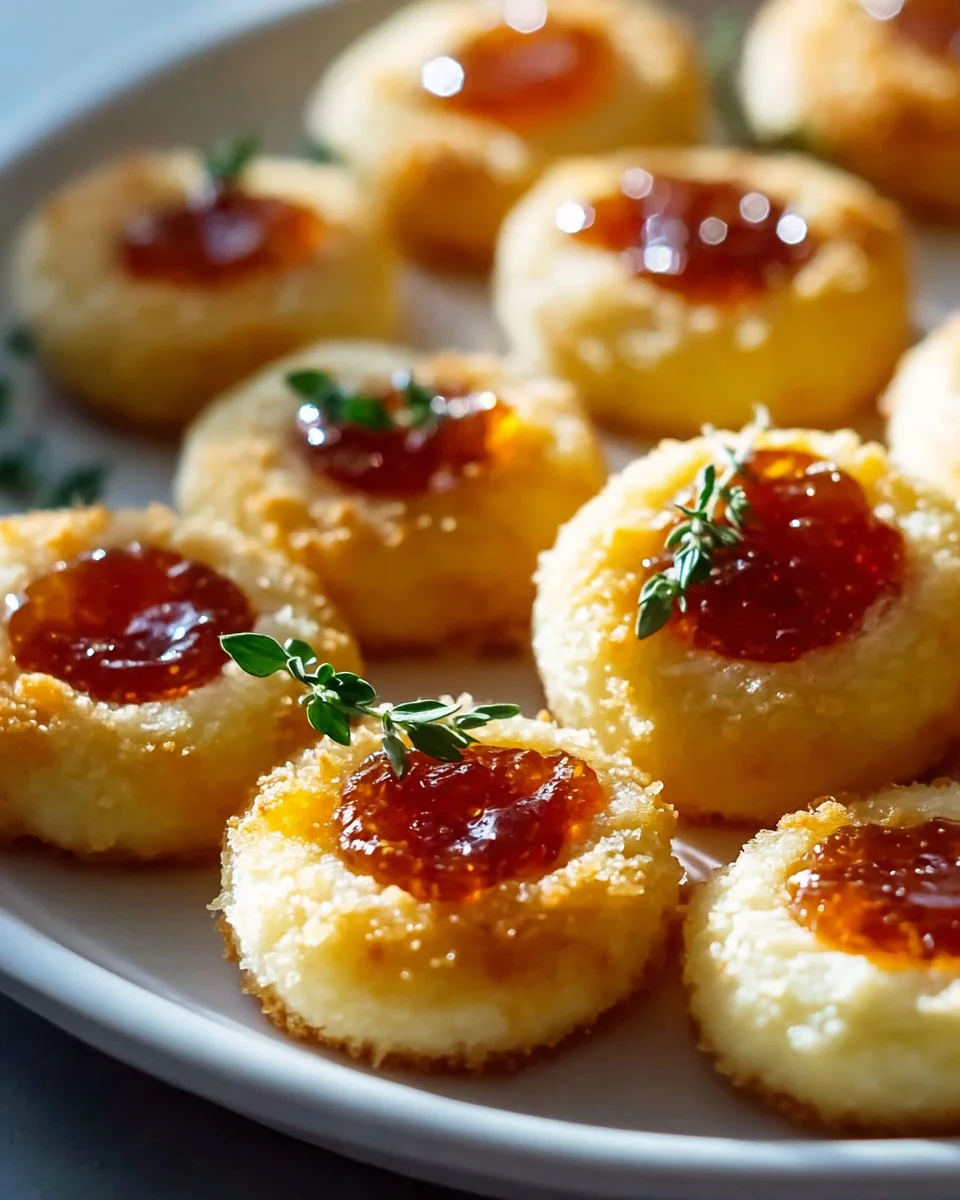 Cheesy Thumbprint Appetizers with Hot Pepper Jelly Recipe