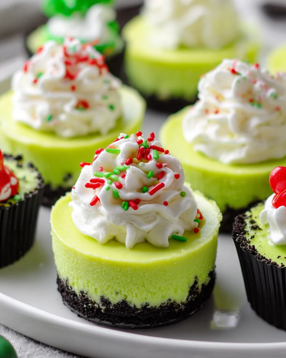 Festive Grinch Mini Cheesecakes – Easy Holiday Dessert!