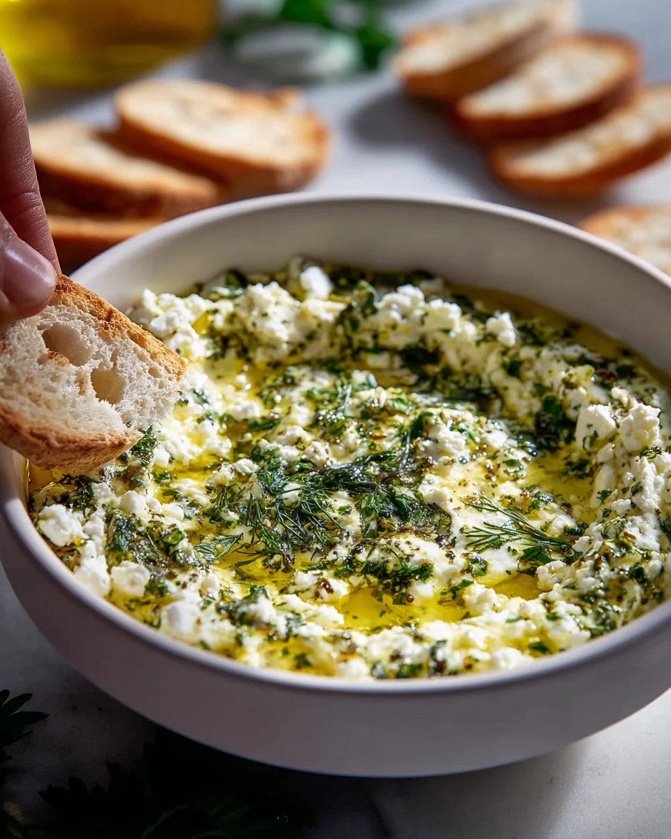 Easy Herb and Feta Olive Oil Dip Recipe for Flavorful Snacking