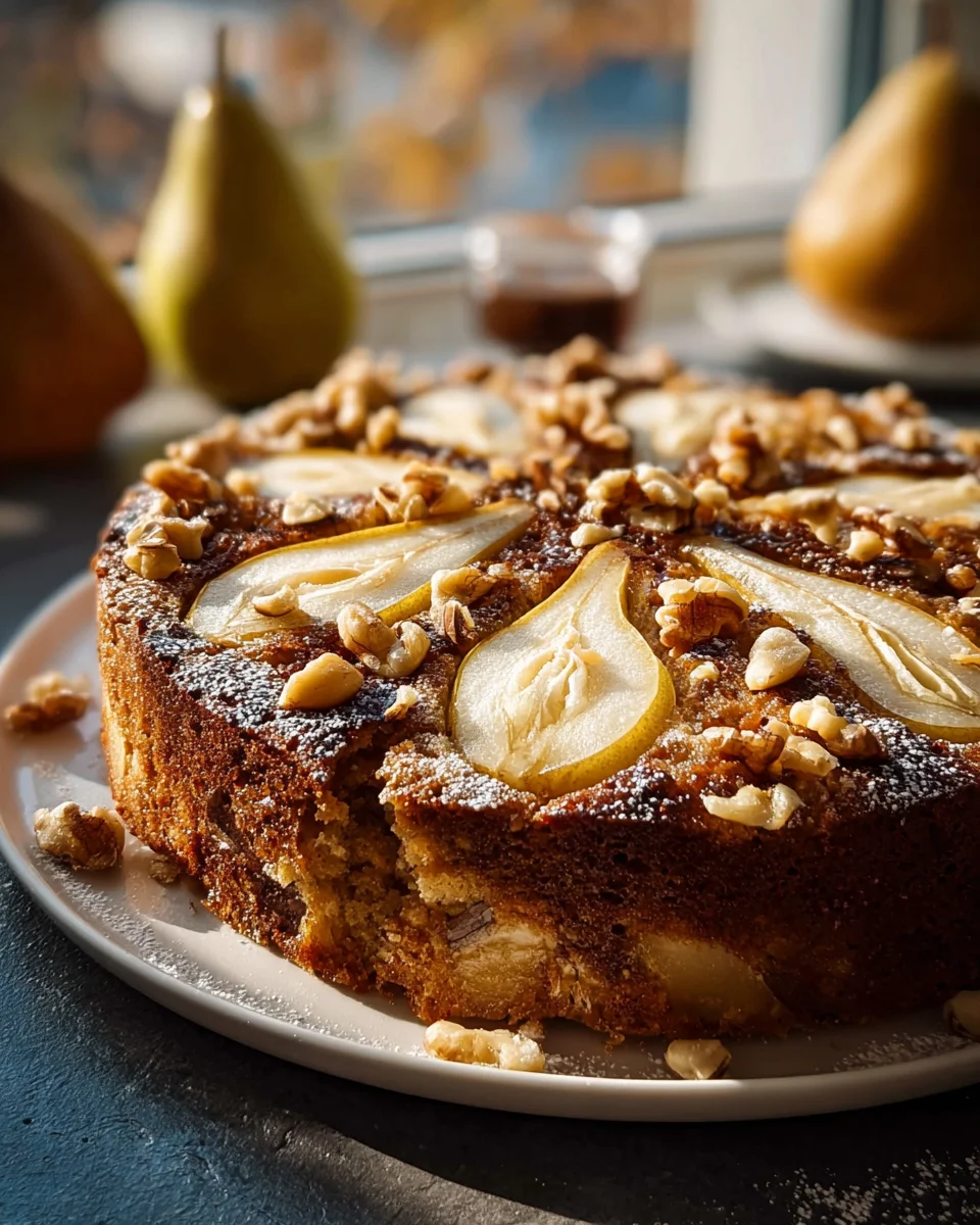 Easy Pear Walnut Cake Recipe: Moist and Delicious Delight