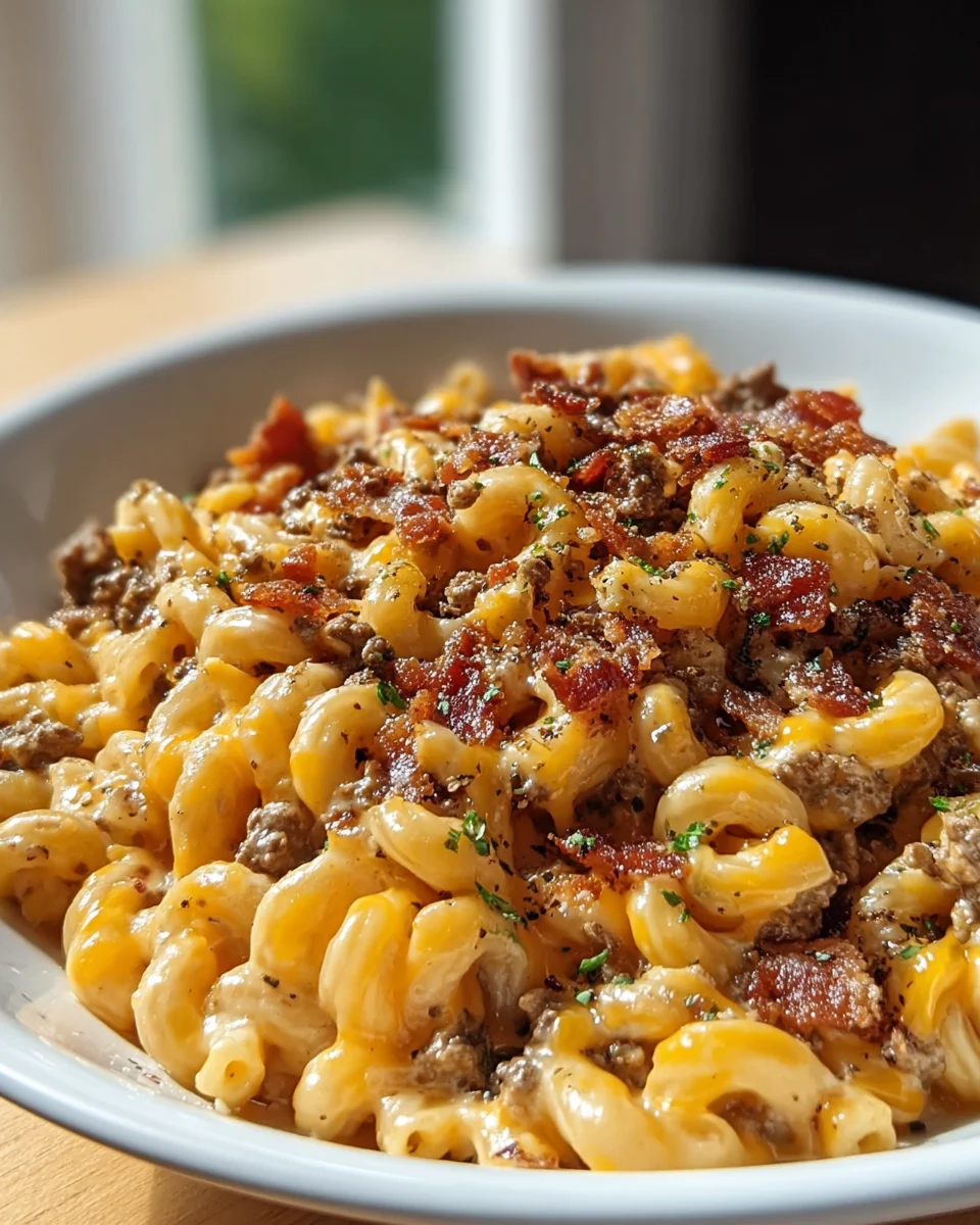 Loaded Beef Bacon Cheeseburger Pasta - A Flavor Explosion!