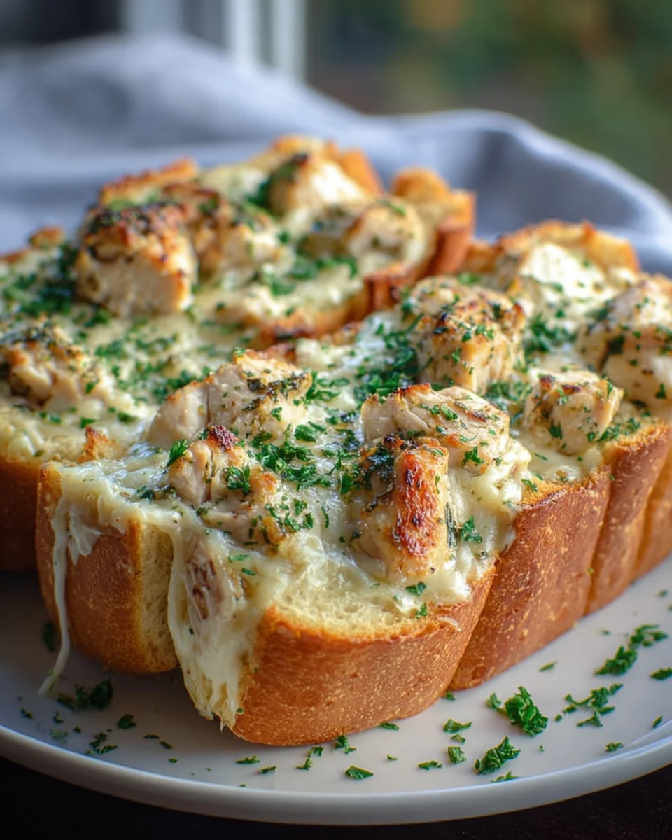 Irresistible Chicken Alfredo with Garlic Bread Recipe Delight