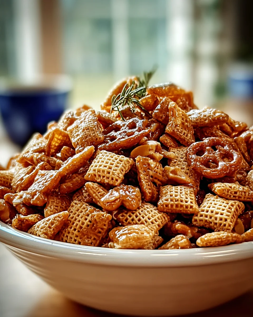 Irresistible Toffee Chex Mix Recipe: Sweet Crunchy Snack!