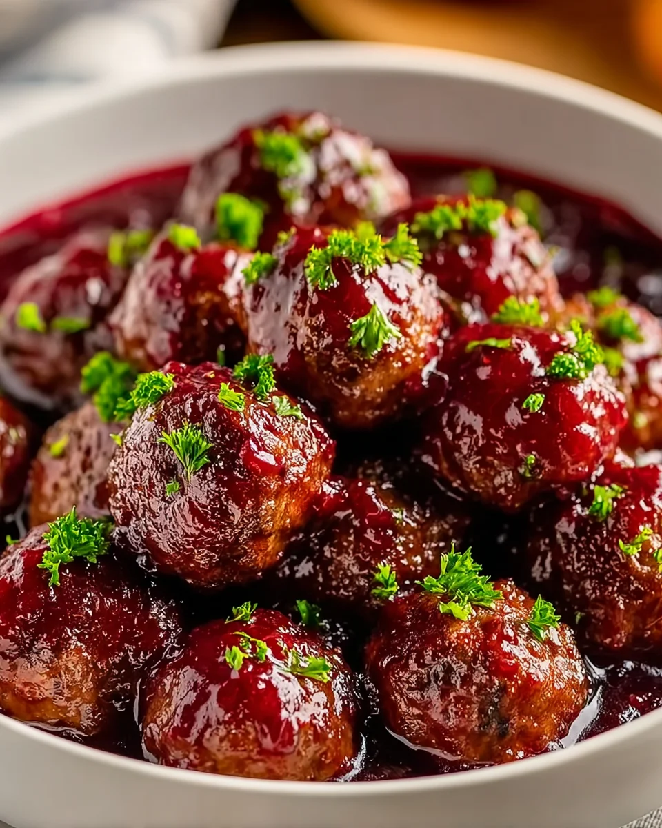 Quick & Easy Christmas Cranberry Beef Meatballs Recipe