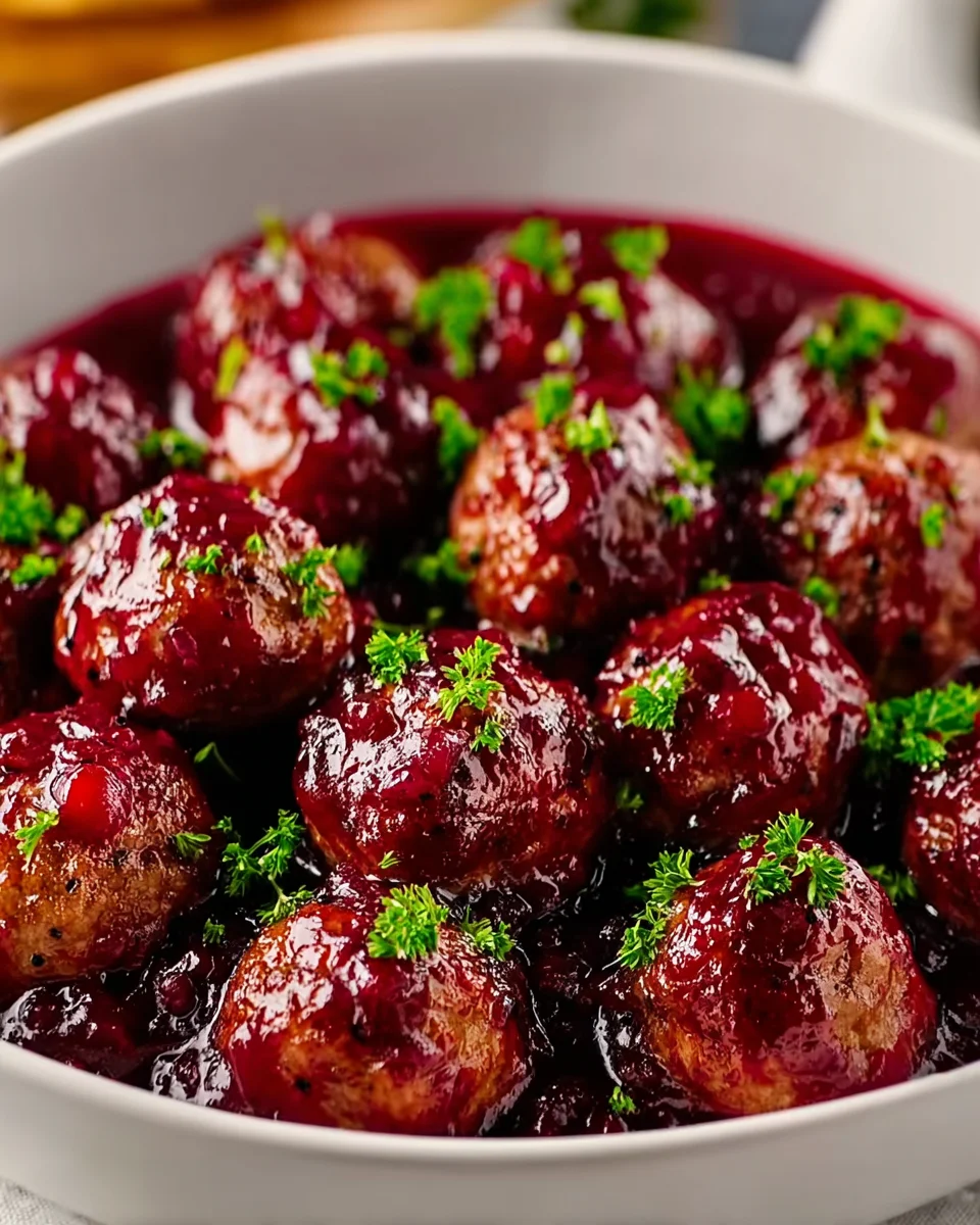Quick & Easy Christmas Cranberry Beef Meatballs Recipe