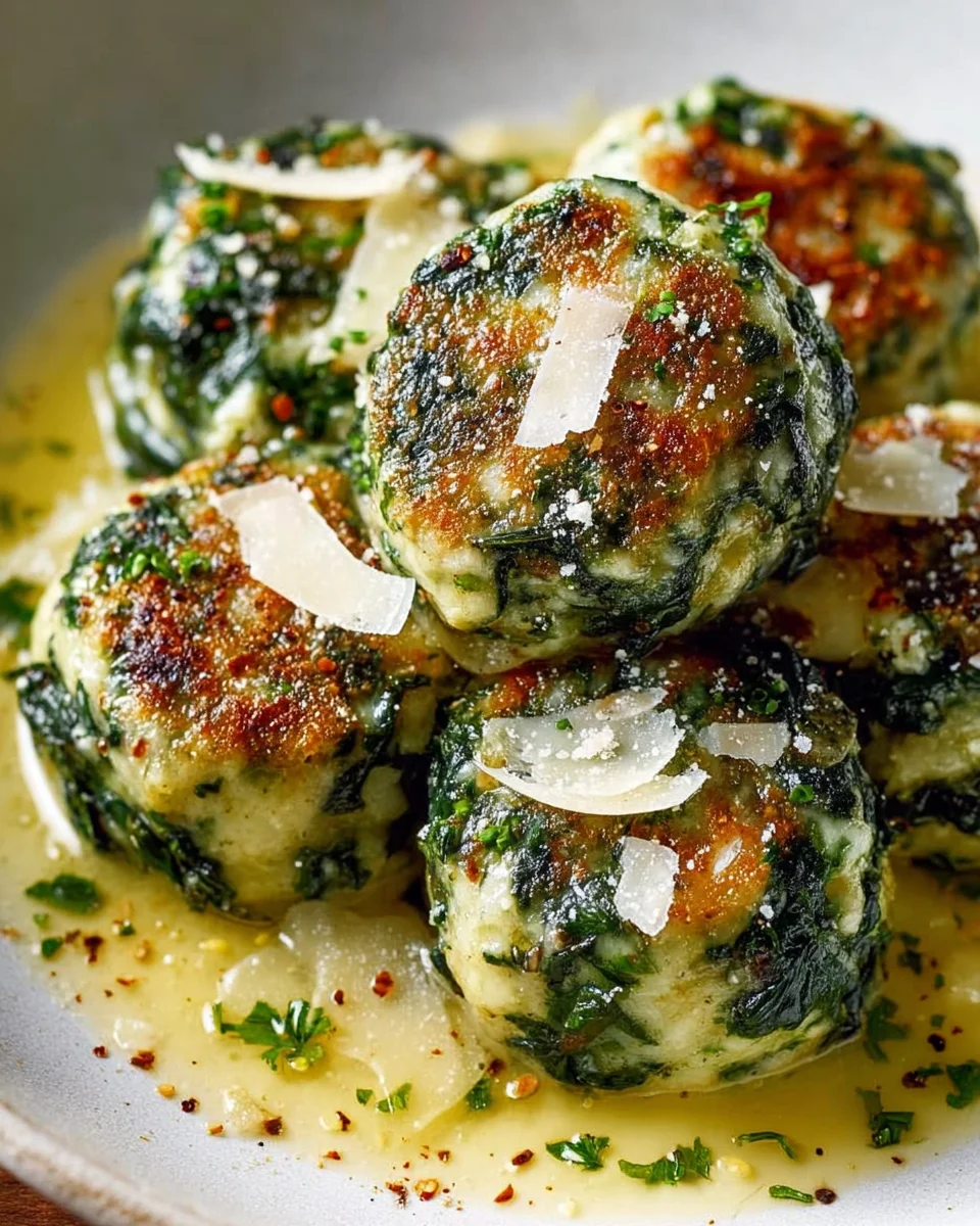 Delicious Sudtiroler Spinach Dumplings with Butter & Parmesan
