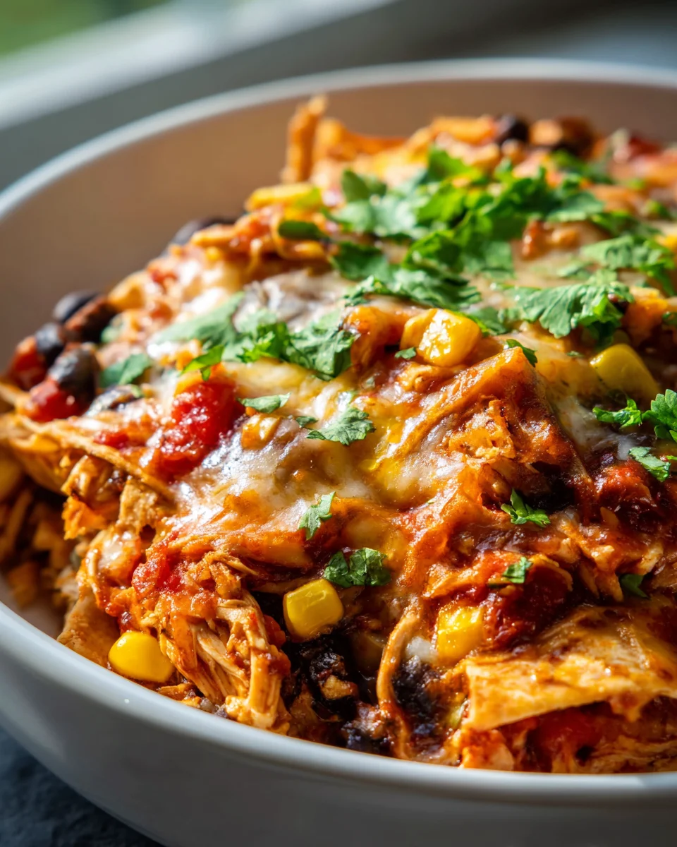 Easy Crockpot Chicken Enchilada Casserole – Family Favorite