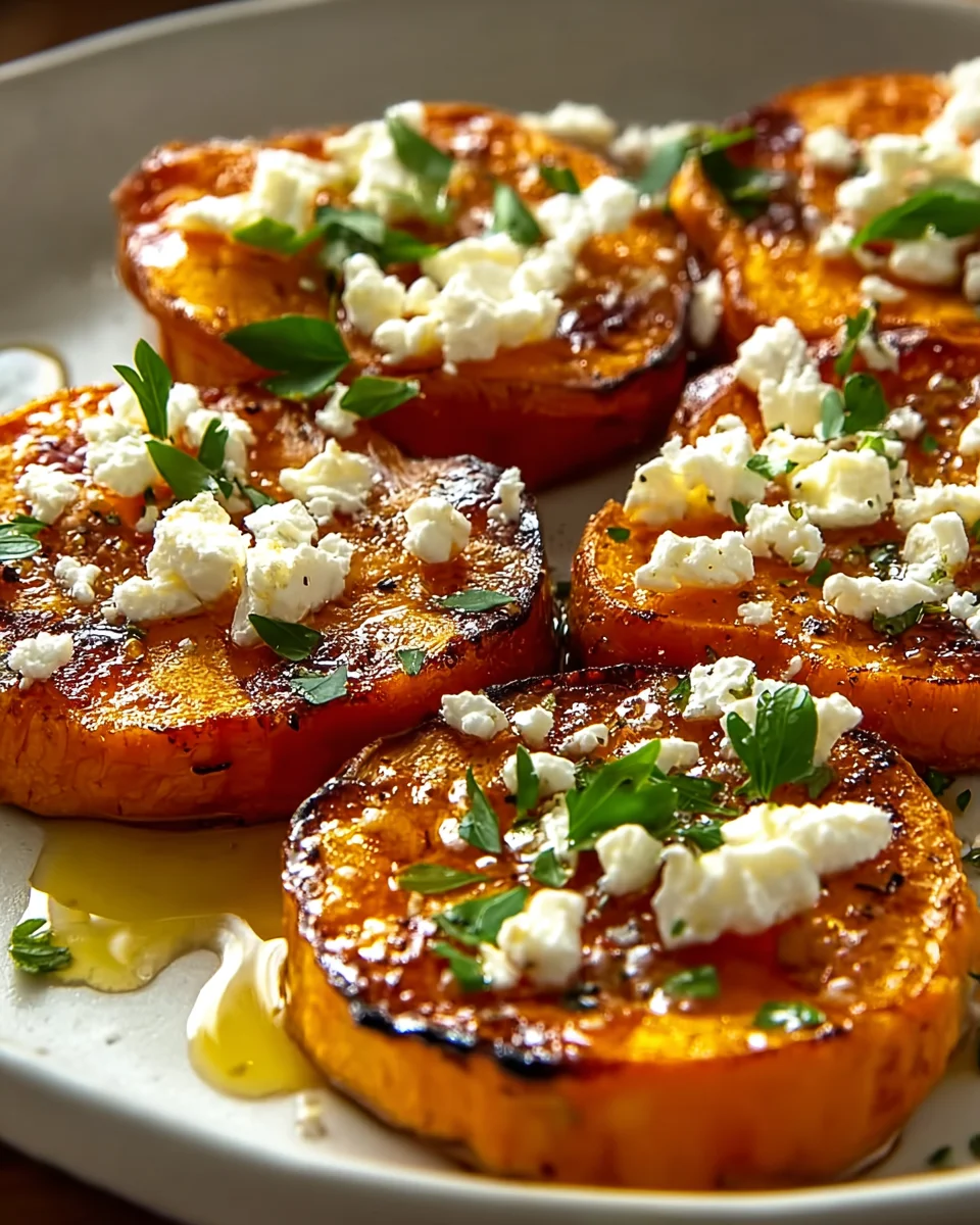 Roasted Sweet Potato Rounds with Honey Feta Delight