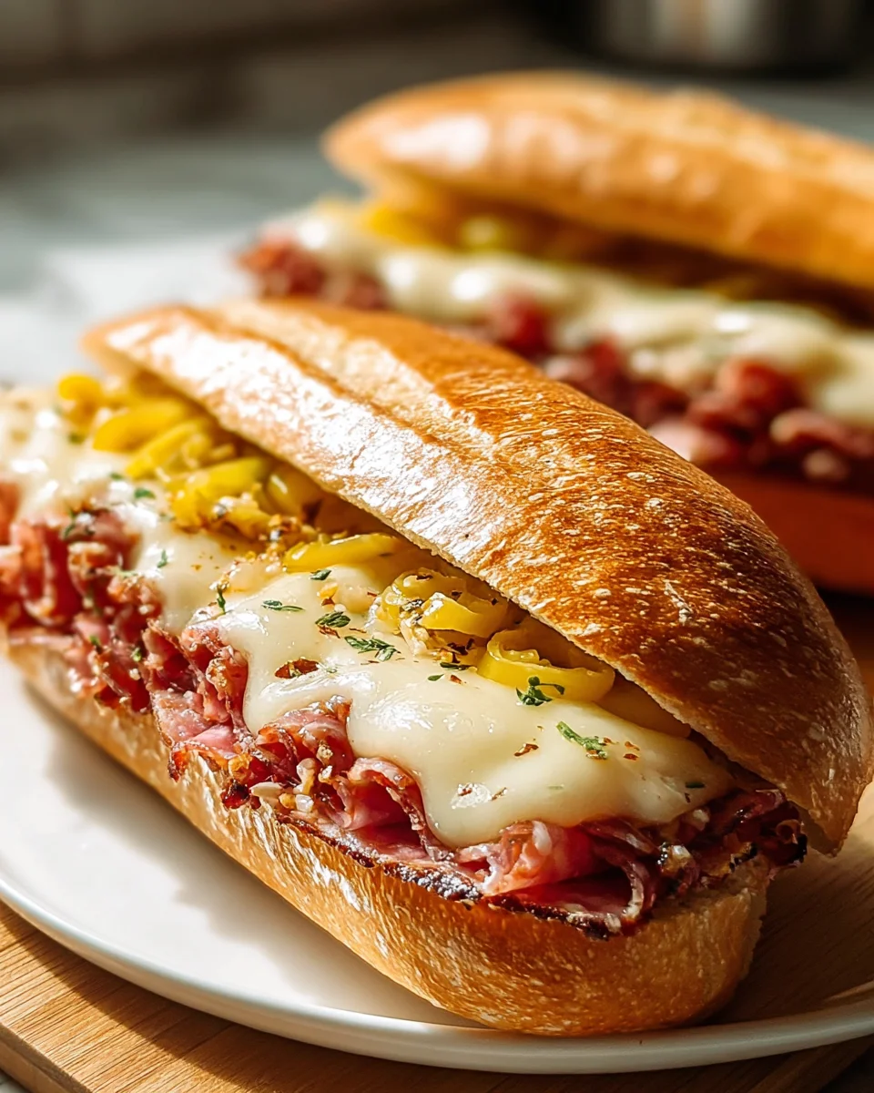 Irresistible Baked Beef Italian Sub Sandwiches Recipe