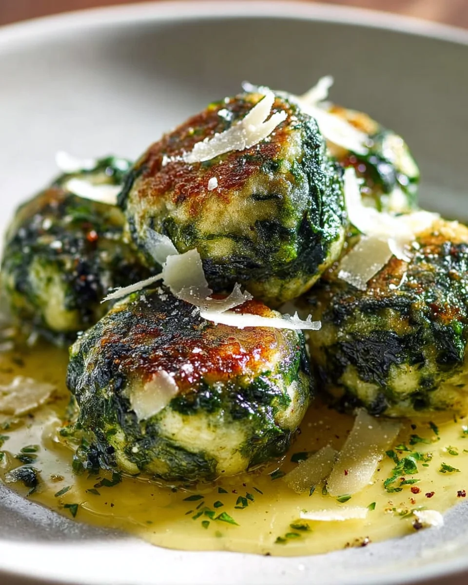 Delicious Sudtiroler Spinach Dumplings with Butter & Parmesan