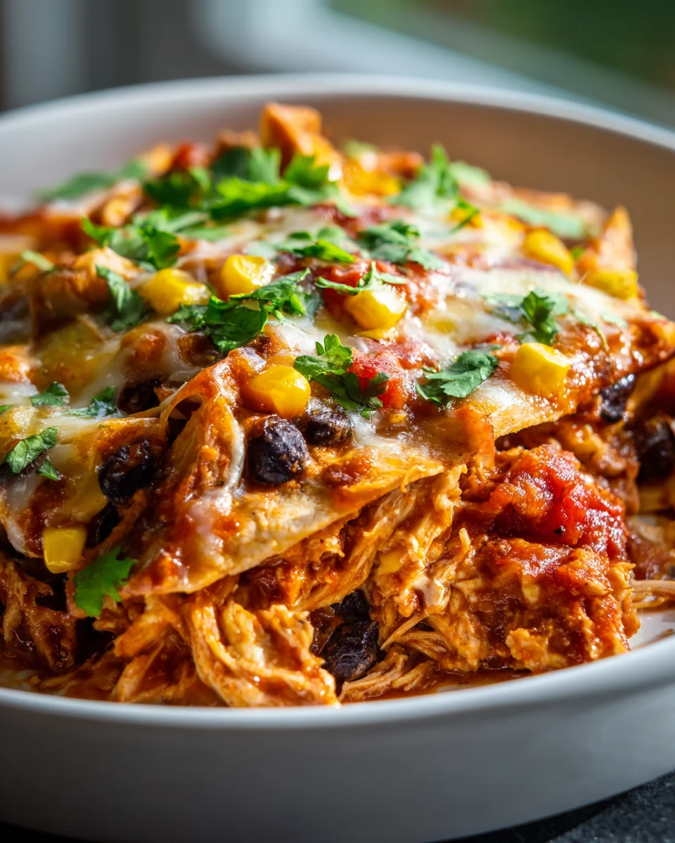 Easy Crockpot Chicken Enchilada Casserole – Family Favorite