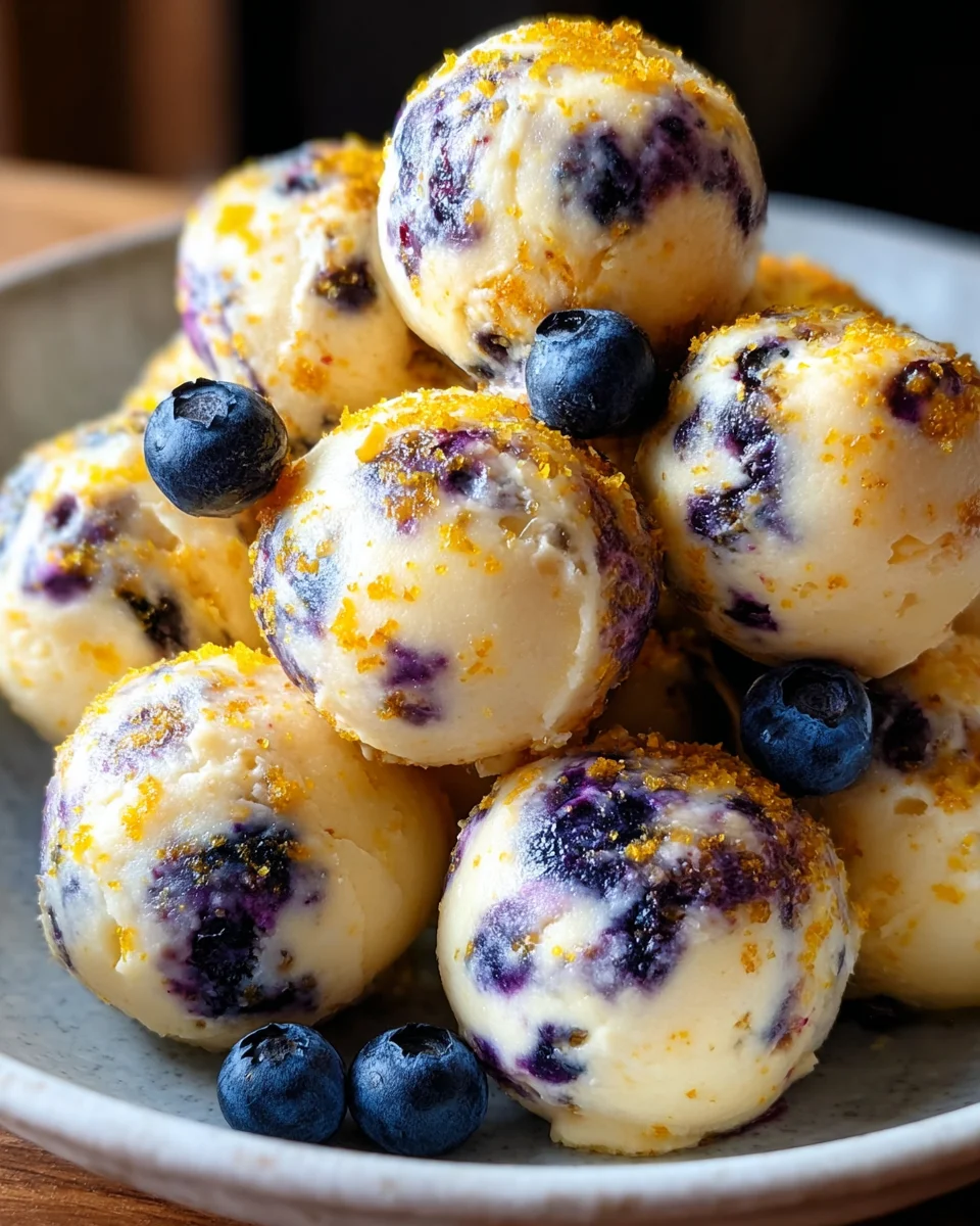 Lemon Blueberry Cottage Cheese Protein Bites for Healthy Snacking