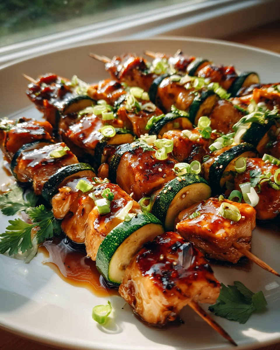 Best Honey Soy Zucchini And Chicken Skewers Recipe