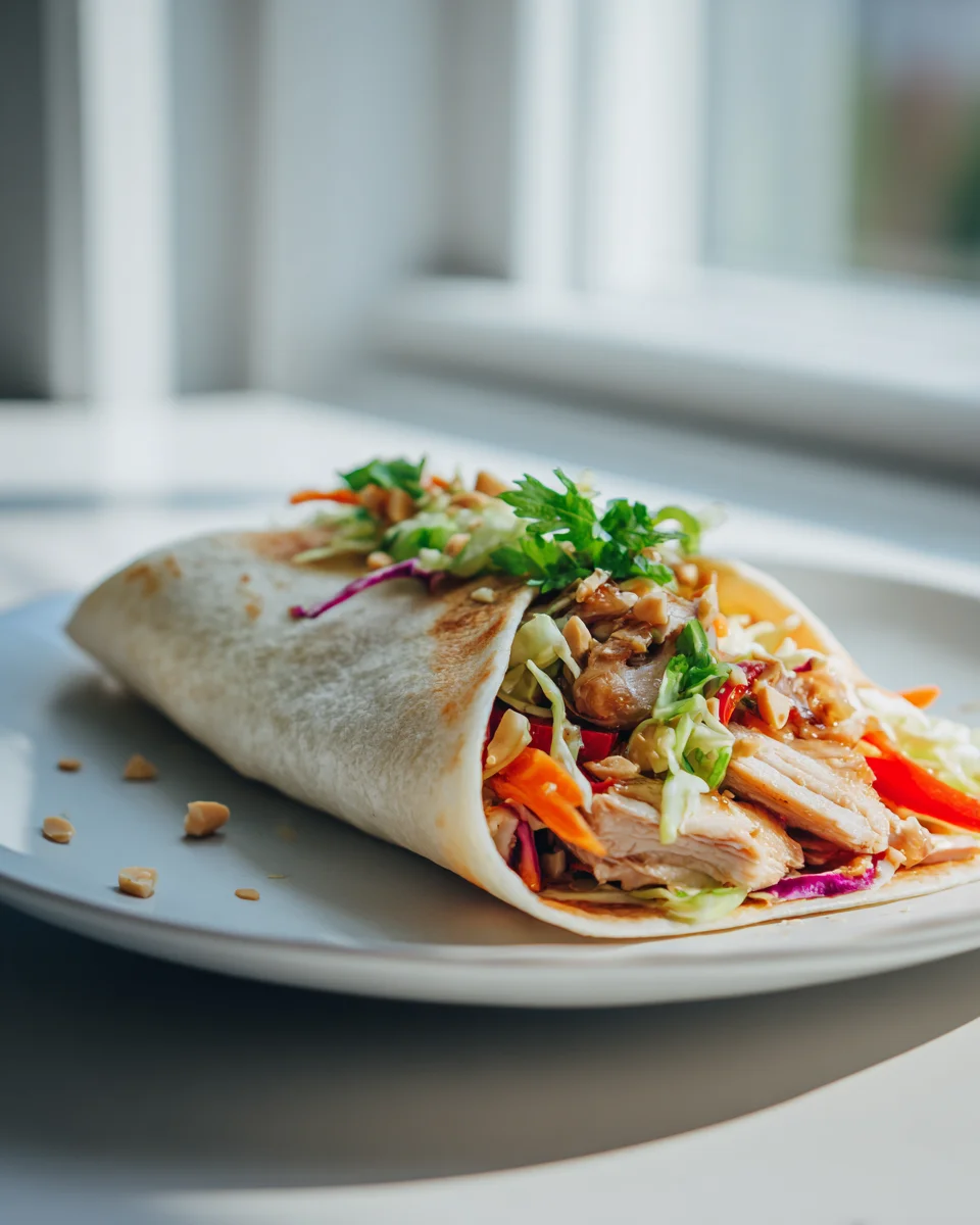 Thai Chicken Wraps with Crunchy Asian Slaw Recipe