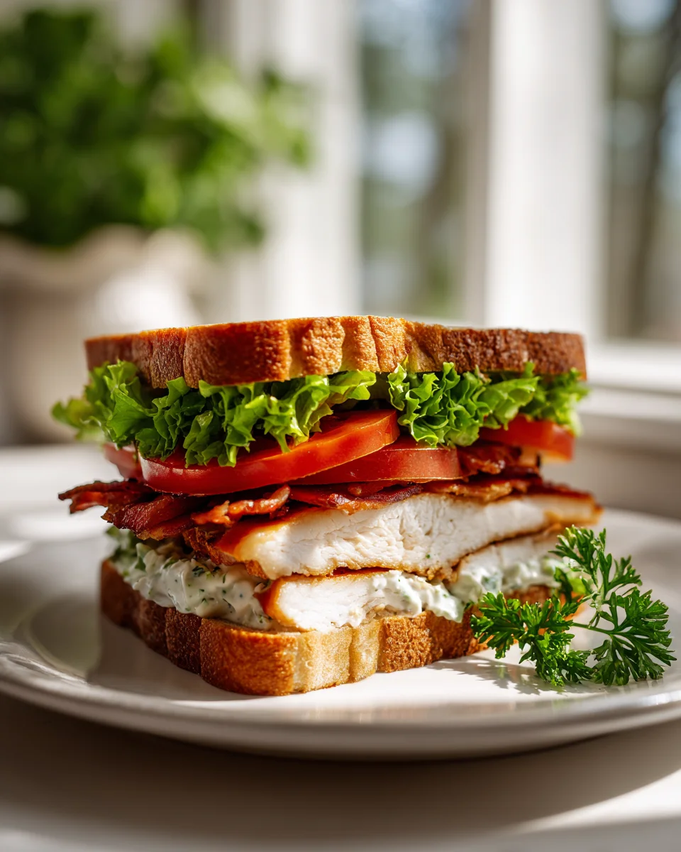 Ultimate Chicken Club Sandwich with Beef Bacon & Avocado Ranch