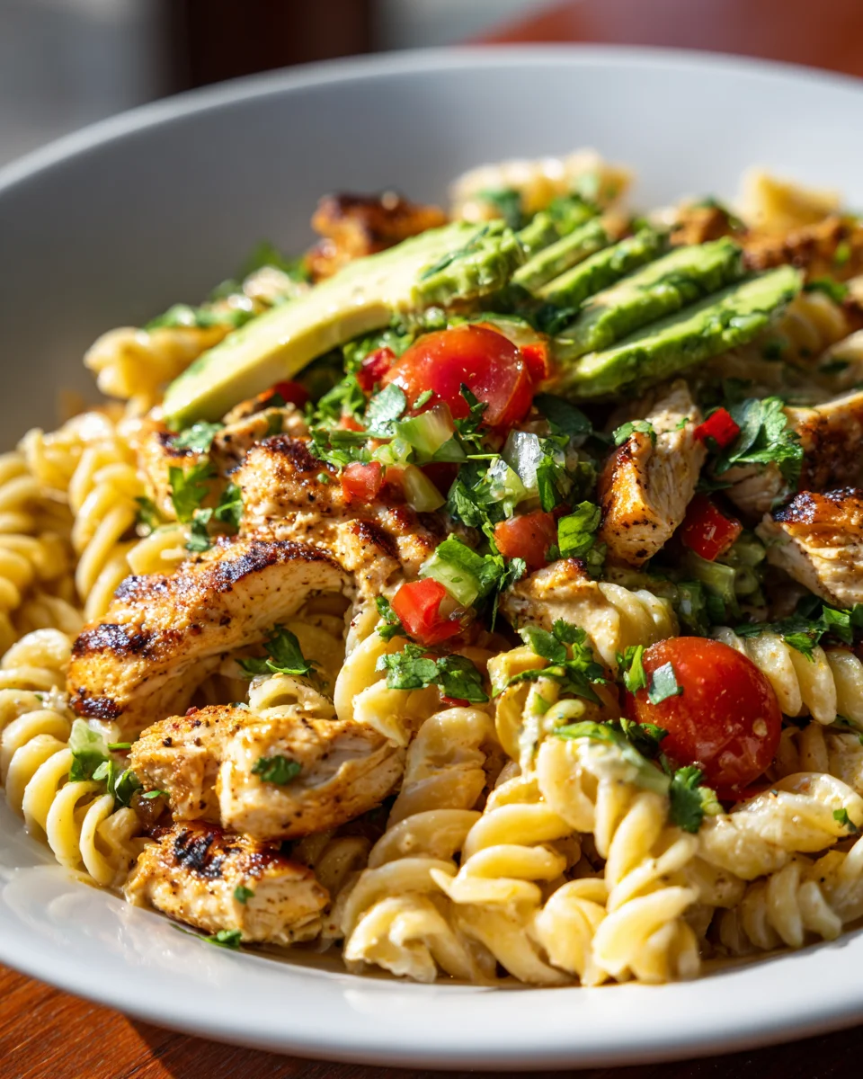 The Best Southwest Chicken Avocado Pasta Salad Recipe