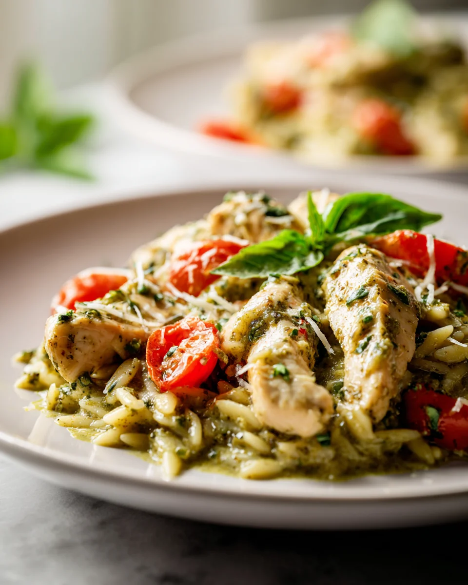 Creamy Pesto Chicken & Orzo Skillet: Easy One-Pan Dinner!