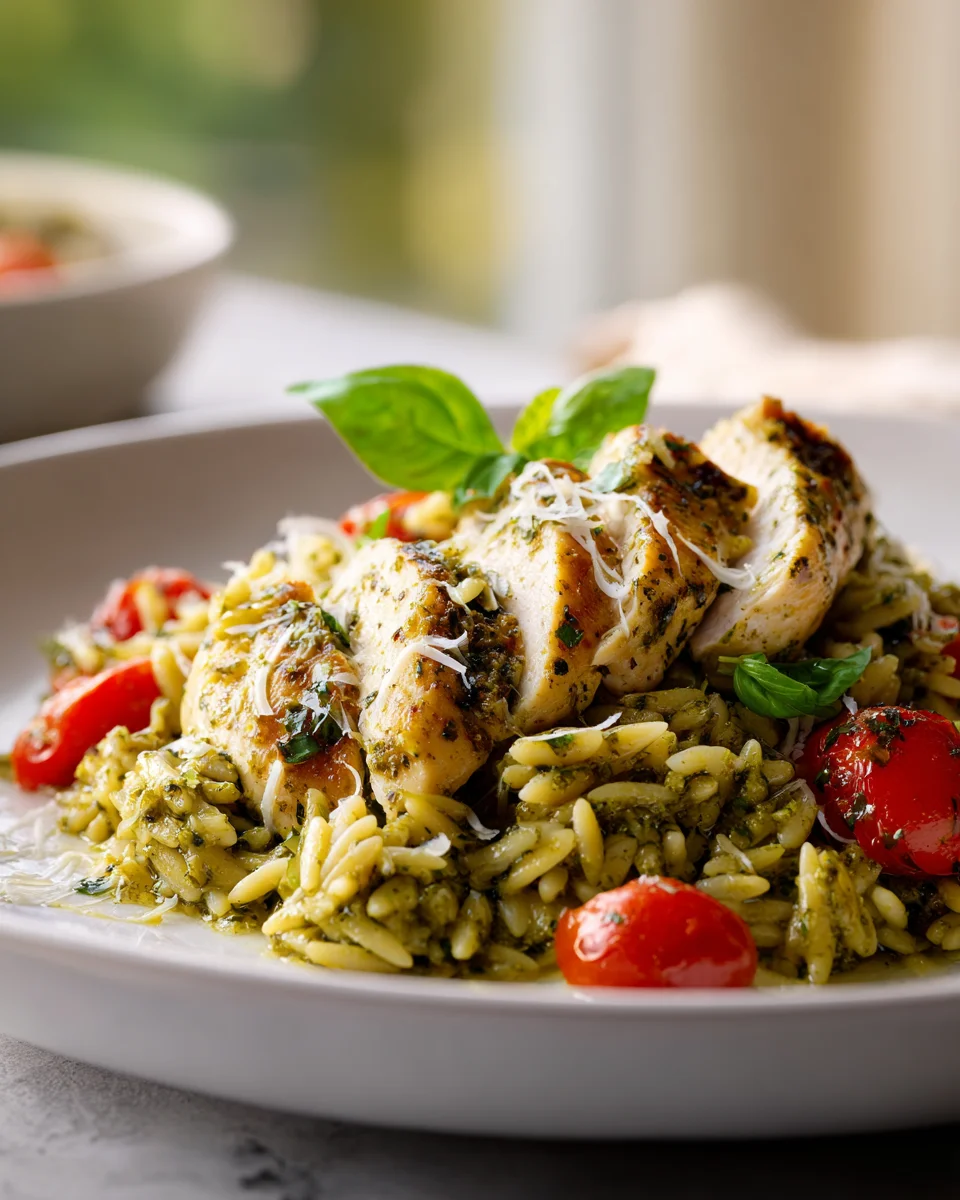 Creamy Pesto Chicken & Orzo Skillet: Easy One-Pan Dinner!